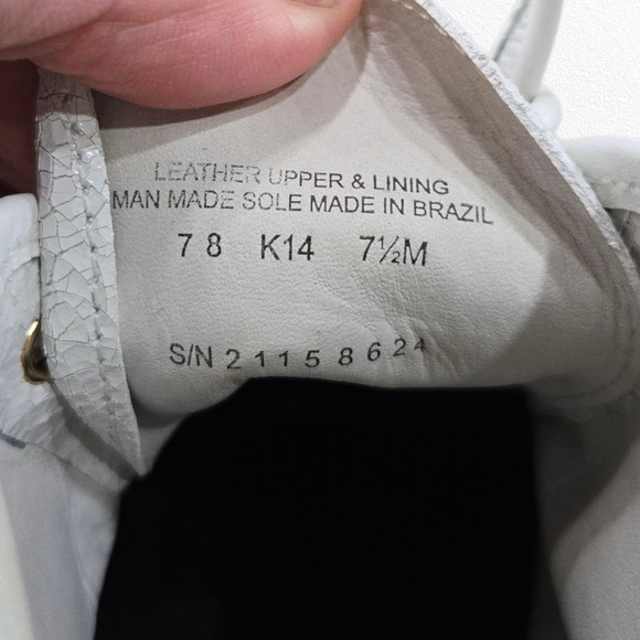 Tory Burch White Crackle Leather Desert Boots Size 7.5 Lace-Up Ankle Chukka Boot - Picture 7 of 8